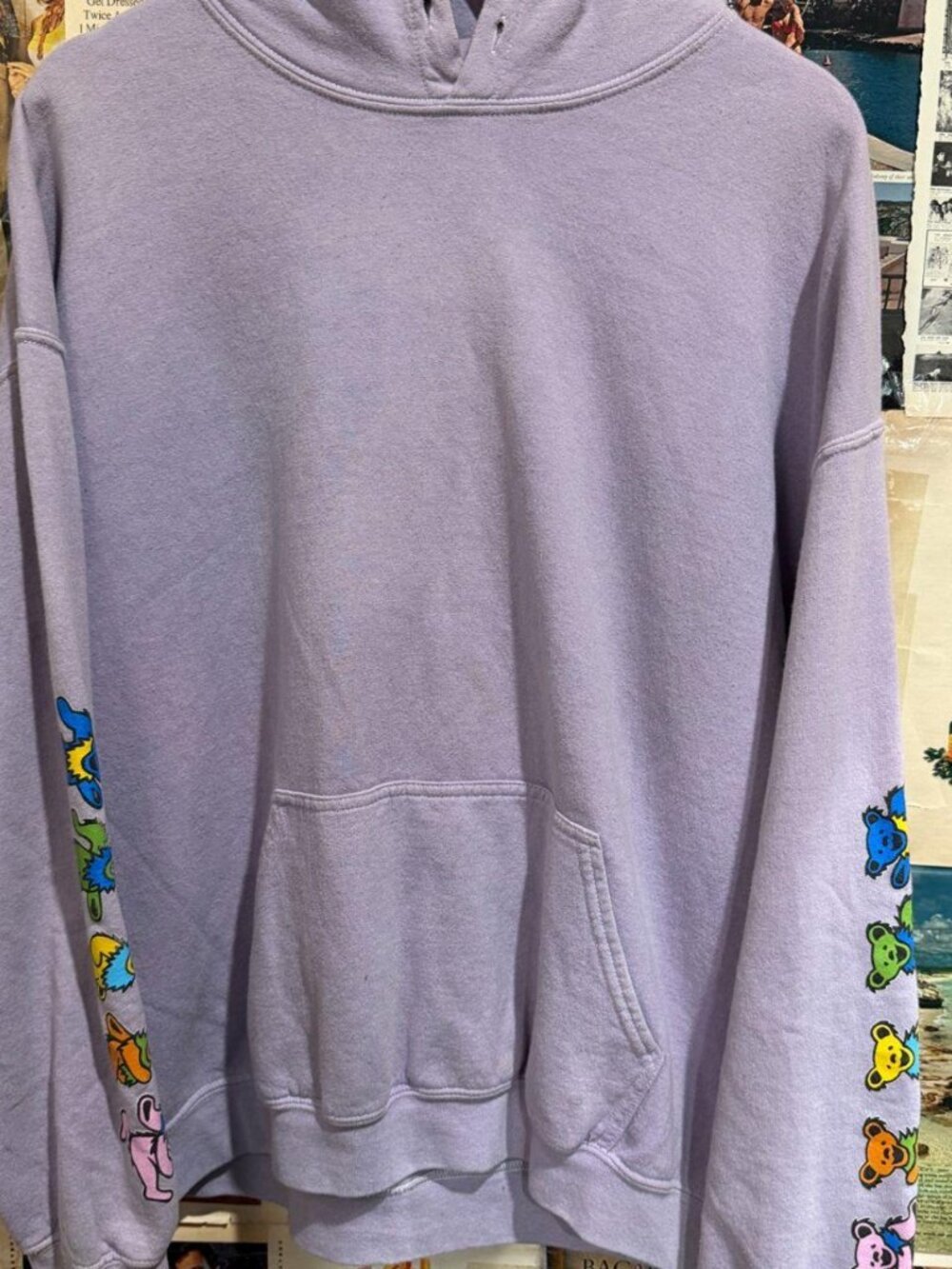Grateful Dead dancing bears pullover hoodie lavender L